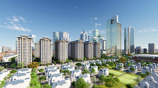 Phối cảnh khu đô thị Thanh Hà.