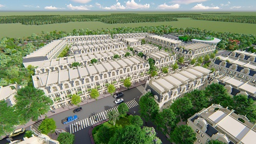 Phố thương mại shophouse tại Five Star Eco City nằm tại khu Lucky Land là điểm nhấn trung tâm của dự án.